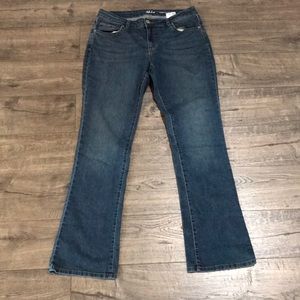 Navy blue curvy boot leg jeans